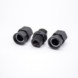 8Pin RJ45 Waterproof Connector Ethernet LAN IP68 Electric Cable Socket
