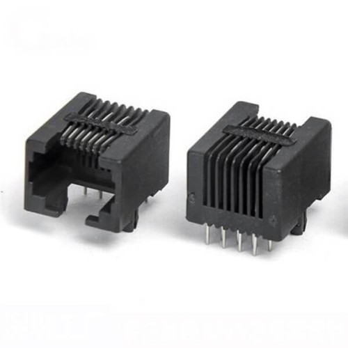 90Degree RJ45 Network Interface 8P8C Black Plastic Connector Jack 20pcs