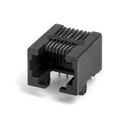 90Degree RJ45 Network Interface 8P8C Black Plastic Connector Jack 20pcs