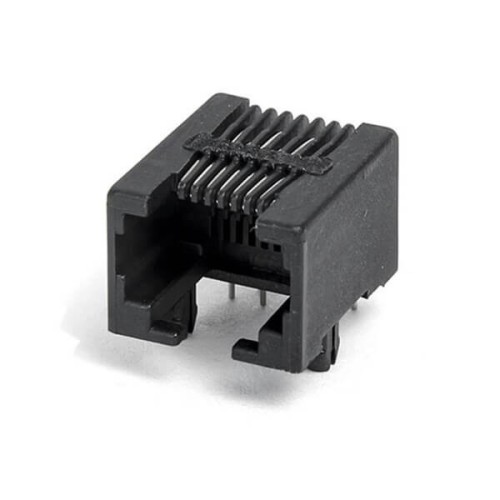 90Degree RJ45 Network Interface 8P8C Black Plastic Connector Jack 20pcs