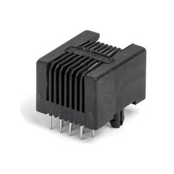 90Degree RJ45 Network Interface 8P8C Black Plastic Connector Jack 20pcs