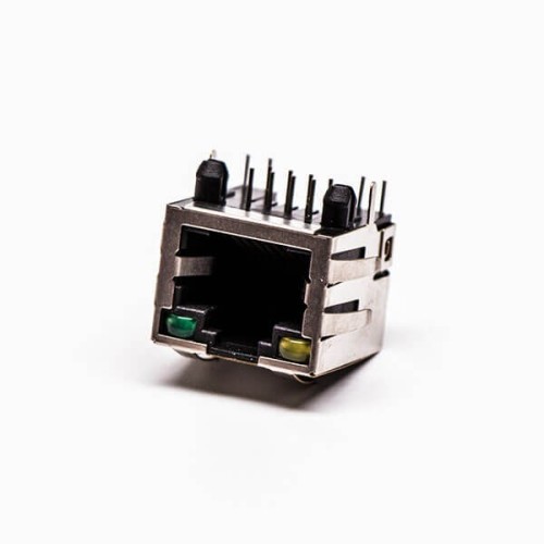 Best RJ45 Connector 1 Port Female 90 Degree with Shield and with LED Best RJ45 Connector 1 Port Female 90 Degree with Shield and with LED