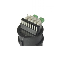 Camera Waterproof RJ45 Tail Line Connector Black Flat Terminal with Double LED Lights Network Socket for Wire Solder 20pcs