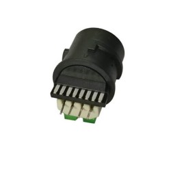 Camera Waterproof RJ45 Tail Line Connector Black Flat Terminal with Double LED Lights Network Socket for Wire Solder 20pcs