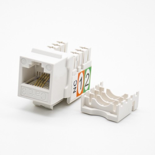 CAT3 RJ11 90°Angled Panel Mount Unshielded Single Port RJ11 Jack Telephone Interface