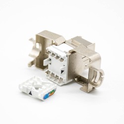 Cat5e RJ45 Jack Single Port Unshielded Through Hole Angled Network Module