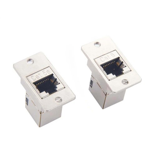 Cat5e RJ45 Modular Coupler Shielded RJ45 (8x8) Panel Mount Style Cat5e RJ45 Modular Coupler Shielded RJ45 (8x8) Panel Mount Style