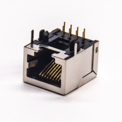 Cat6 8p8c Modular Connectors Single Port with EMI Network Connector Through Hole