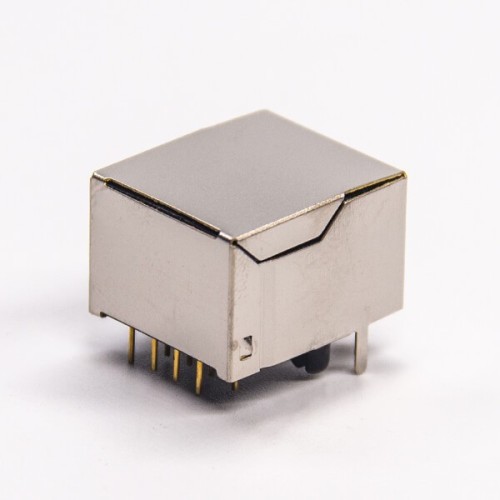 Cat6 8p8c Modular Connectors Single Port with EMI Network Connector Through Hole Cat6 8p8c Modular Connectors Single Port with EMI Network Connector Through Hole