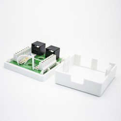 Cat6 8P8C Modular Connectors Unshielded PCB Mount Dual Port Desktop Network Interface