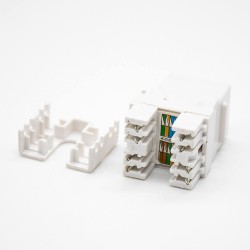 Cat6 RJ45 Keystone Jack Unshielded 180 Degree 8P8C Single Port Network Connector