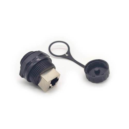 Cat6 RJ45 Shielded Industrial Panel Mount Bulkhead Female to Female Adapter IP67 With Dust Cap Cat6 RJ45 Shielded Industrial Panel Mount Bulkhead Female to Female Adapter IP67 With Dust Cap