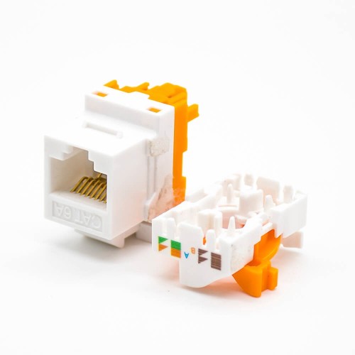 Cat6a RJ45 Toolless Keystone Jack Unshielded 8P8C Single Port Through Hole Cat6a RJ45 Toolless Keystone Jack Unshielded 8P8C Single Port Through Hole