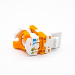 Cat6a RJ45 Toolless Keystone Jack Unshielded 8P8C Single Port Through Hole