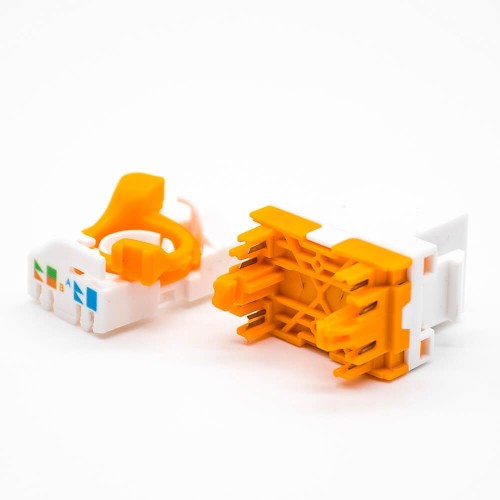 Cat6a RJ45 Toolless Keystone Jack Unshielded 8P8C Single Port Through Hole Cat6a RJ45 Toolless Keystone Jack Unshielded 8P8C Single Port Through Hole
