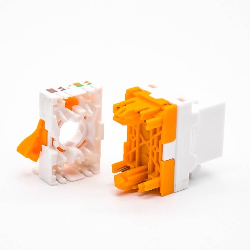 Cat6a RJ45 Toolless Keystone Jack Unshielded 8P8C Single Port Through Hole Cat6a RJ45 Toolless Keystone Jack Unshielded 8P8C Single Port Through Hole