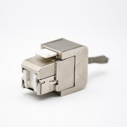 Cat6a Shielded RJ45 Connector 180 Degree FTP Toolless Shielded Keystone Jack Zinc Alloy