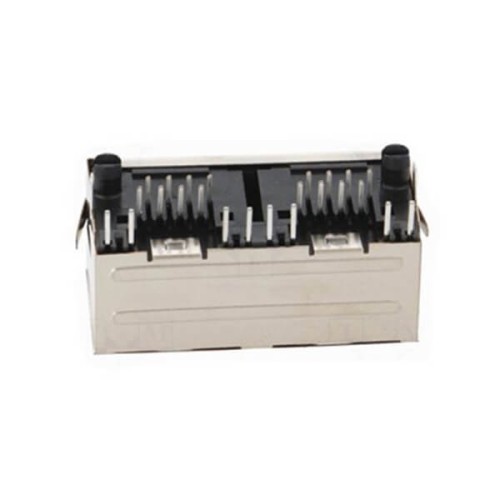 Double RJ45 Connector Jack with LEDs - Shielded Double RJ45 Connector Jack with LEDs - Shielded