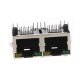 Double RJ45 Connector Jack with LEDs - Shielded Double RJ45 Connector Jack with LEDs - Shielded