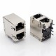 Dual Layer RJ45 Connector 8P8C Shield Jack Socket With Shrapnel Without Led Dual Layer RJ45 Connector 8P8C Shield Jack Socket With Shrapnel Without Led