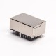 Dual Port RJ45 Connector Right Angled Through Hole with EMI Shielded Jack Dual Port RJ45 Connector Right Angled Through Hole with EMI Shielded Jack