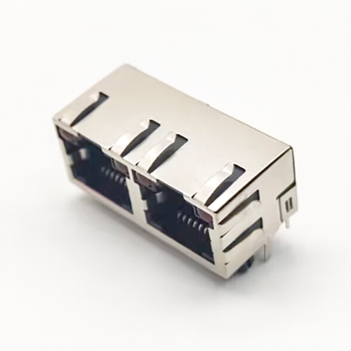 Dual Port RJ45 Ethernet 8P8C Connector PCB Mount 1*2 LED Shielded No Magnetics Dual Port RJ45 Ethernet 8P8C Connector PCB Mount 1*2 LED Shielded No Magnetics