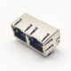 Dual Port RJ45 Ethernet 8P8C Connector PCB Mount 1*2 LED Shielded No Magnetics Dual Port RJ45 Ethernet 8P8C Connector PCB Mount 1*2 LED Shielded No Magnetics