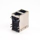 Dual Port RJ45 Ethernet Network with LED Right Angled Through Hole PCB Mount Dual Port RJ45 Ethernet Network with LED Right Angled Through Hole PCB Mount