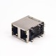 Dual Port RJ45 Ethernet Network with LED Right Angled Through Hole PCB Mount Dual Port RJ45 Ethernet Network with LED Right Angled Through Hole PCB Mount
