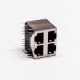 Dual RJ45 Connector 2*2 Female R/A 4 Port with Shield With LED for PCB Mount 20pcs Dual RJ45 Connector 2*2 Female R/A 4 Port with Shield With LED for PCB Mount 20pcs