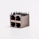 Dual RJ45 Connector 2*2 Female R/A 4 Port with Shield With LED for PCB Mount 20pcs Dual RJ45 Connector 2*2 Female R/A 4 Port with Shield With LED for PCB Mount 20pcs