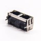 Dual RJ45 Module Network Right Angled DIP for PCB Mount with EMI LED Dual RJ45 Module Network Right Angled DIP for PCB Mount with EMI LED