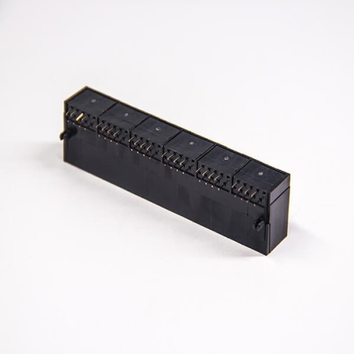 Female RJ45 Jack 10p8c Connector Black Plastic Shell 1x6 Port Through Hole Female RJ45 Jack 10p8c Connector Black Plastic Shell 1x6 Port Through Hole