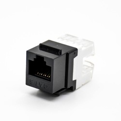 Female RJ45 Jack Unshielded 8P8C Single Port Through Hole CAT6 180 Degree