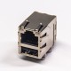 Filtered RJ45 Coupler 90 Degree Shielded Double Port with LEDS with EMI Netword Connector Filtered RJ45 Coupler 90 Degree Shielded Double Port with LEDS with EMI Netword Connector