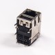 Filtered RJ45 Coupler 90 Degree Shielded Double Port with LEDS with EMI Netword Connector Filtered RJ45 Coupler 90 Degree Shielded Double Port with LEDS with EMI Netword Connector