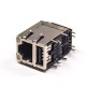 Filtered RJ45 Coupler 90 Degree Shielded Double Port with LEDS with EMI Netword Connector Filtered RJ45 Coupler 90 Degree Shielded Double Port with LEDS with EMI Netword Connector