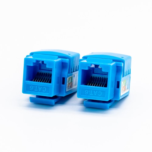 Jack Keystone RJ45 90 Degree CAT6 Unshielded Blue 8P8C Single Port Jack Keystone RJ45 90 Degree CAT6 Unshielded Blue 8P8C Single Port