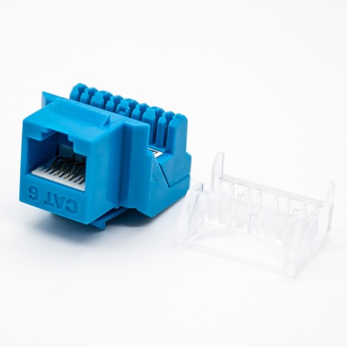 Jack Keystone RJ45 90 Degree CAT6 Unshielded Blue 8P8C Single Port Jack Keystone RJ45 90 Degree CAT6 Unshielded Blue 8P8C Single Port