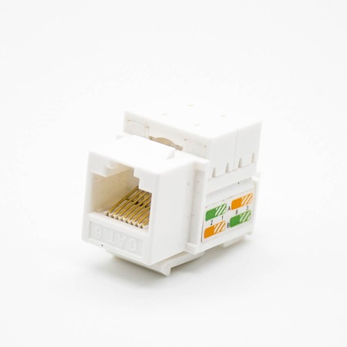 Jack Modular RJ45 Angled Single Port 8P8C Through Hole Unshielded CAT6 Jack Modular RJ45 Angled Single Port 8P8C Through Hole Unshielded CAT6