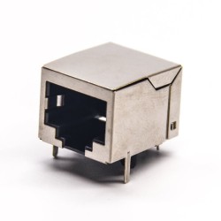 Metal RJ45 Socket Right Angled Shielded without LED DIP Type PCB Mount