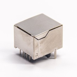 Metal RJ45 Socket Right Angled Shielded without LED DIP Type PCB Mount