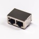 Modular Connector Shielded Jack 8p8c 1x2 without LED Through Hole Modular Connector Shielded Jack 8p8c 1x2 without LED Through Hole