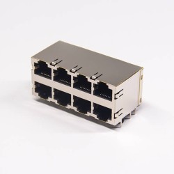 Modular Jack rj45 Modular Erhernet Network Connector Right Angled Muti-port Shielded with EMI