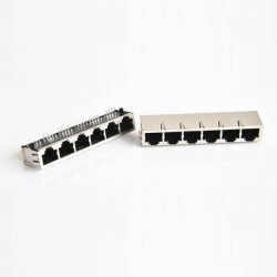 Modular RJ45 Connectors 1*5PORT Shield Shrapnel Without Light for PCB Mount