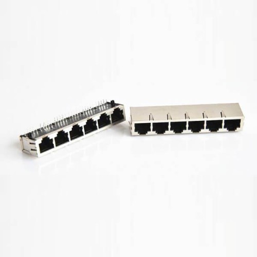 Modular RJ45 Connectors 1*5PORT Shield Shrapnel Without Light for PCB Mount Modular RJ45 Connectors 1*5PORT Shield Shrapnel Without Light for PCB Mount