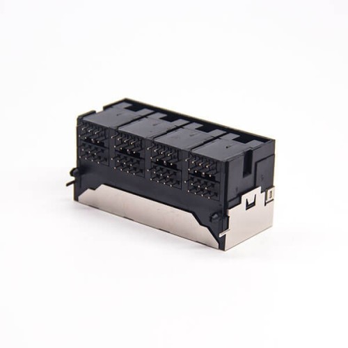 Multi Port RJ45 2x4 Port Shielded Jack Through Hole without LED Multi Port RJ45 2x4 Port Shielded Jack Through Hole without LED