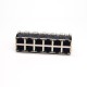 Multi Port RJ45 2x6 Right Angled 8p8c Network Shielded Jack Through Hole Multi Port RJ45 2x6 Right Angled 8p8c Network Shielded Jack Through Hole