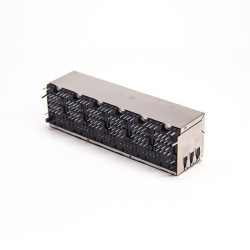 Multi Port RJ45 2x6 Right Angled 8p8c Network Shielded Jack Through Hole 5pcs