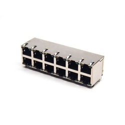 Multi Port RJ45 2x6 Right Angled 8p8c Network Shielded Jack Through Hole 5pcs